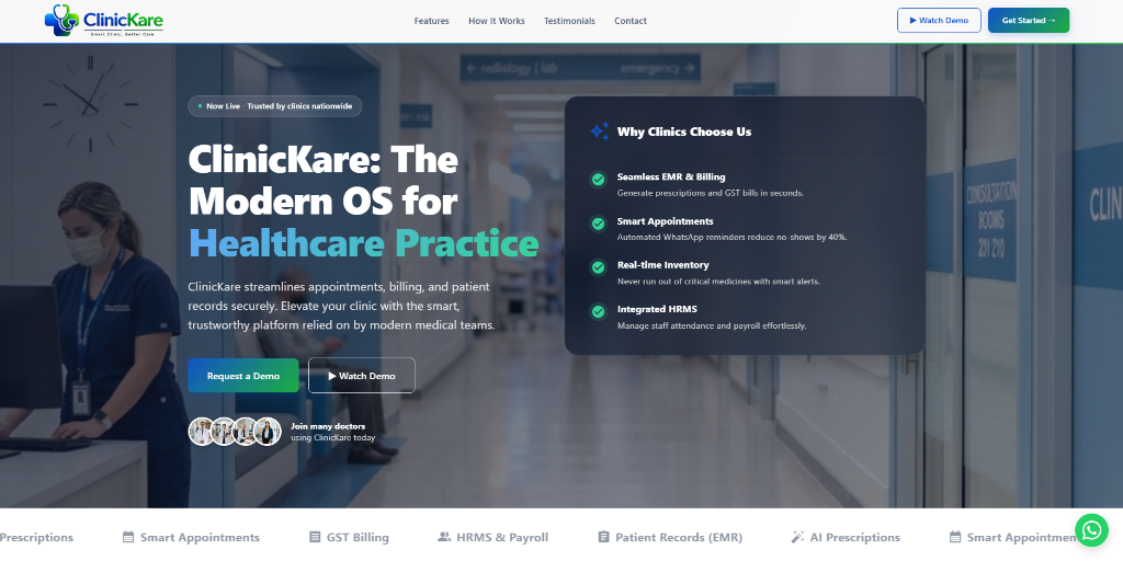 ClinicKare - Intelligent Healthcare Management Platform
